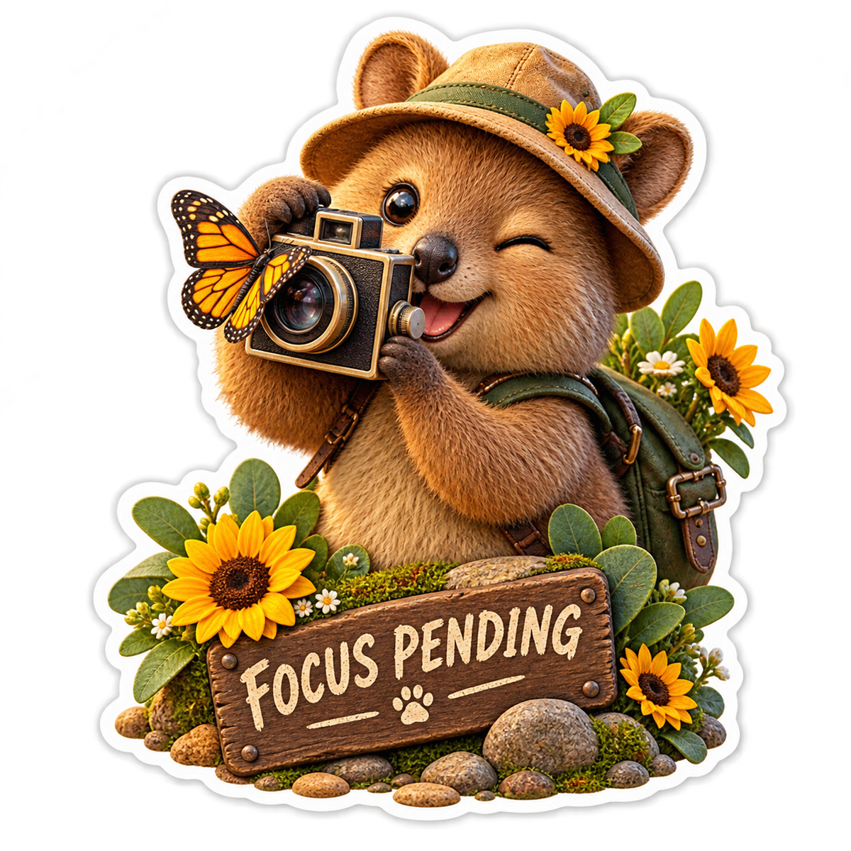 Focus Pending Bear Photographer Vinyl Sticker Decal