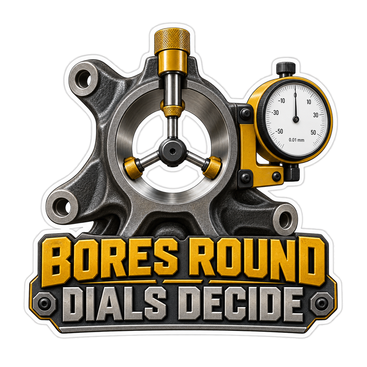 Steering Knuckle Bore Ovality Gauge Vinyl Sticker Decal
