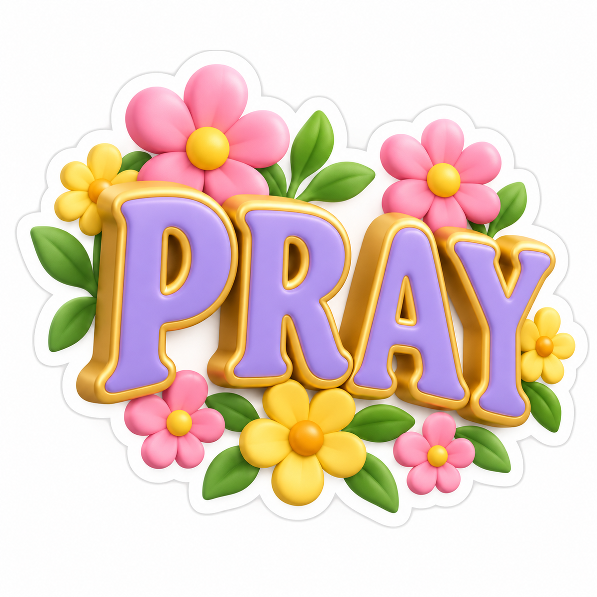 Pray Lavender Gold Vinyl Sticker Decal