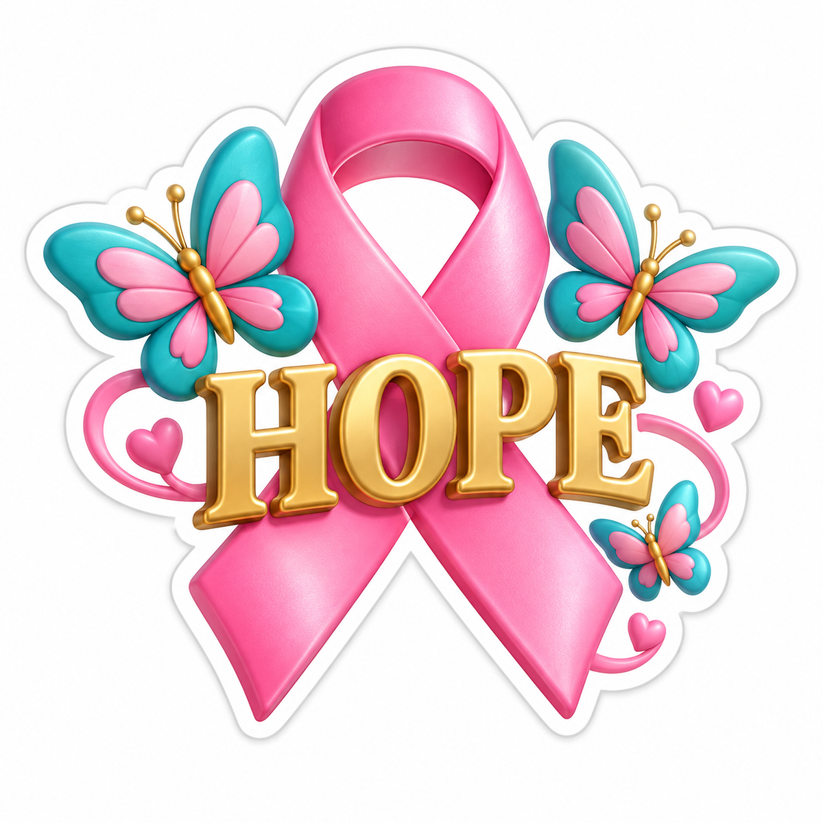Hope Pink Teal Vinyl Sticker Decal
