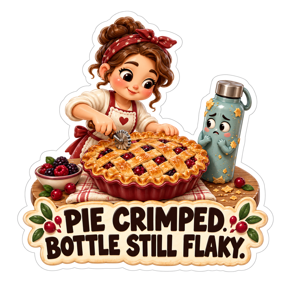 Pie Crimped Vinyl Sticker Decal