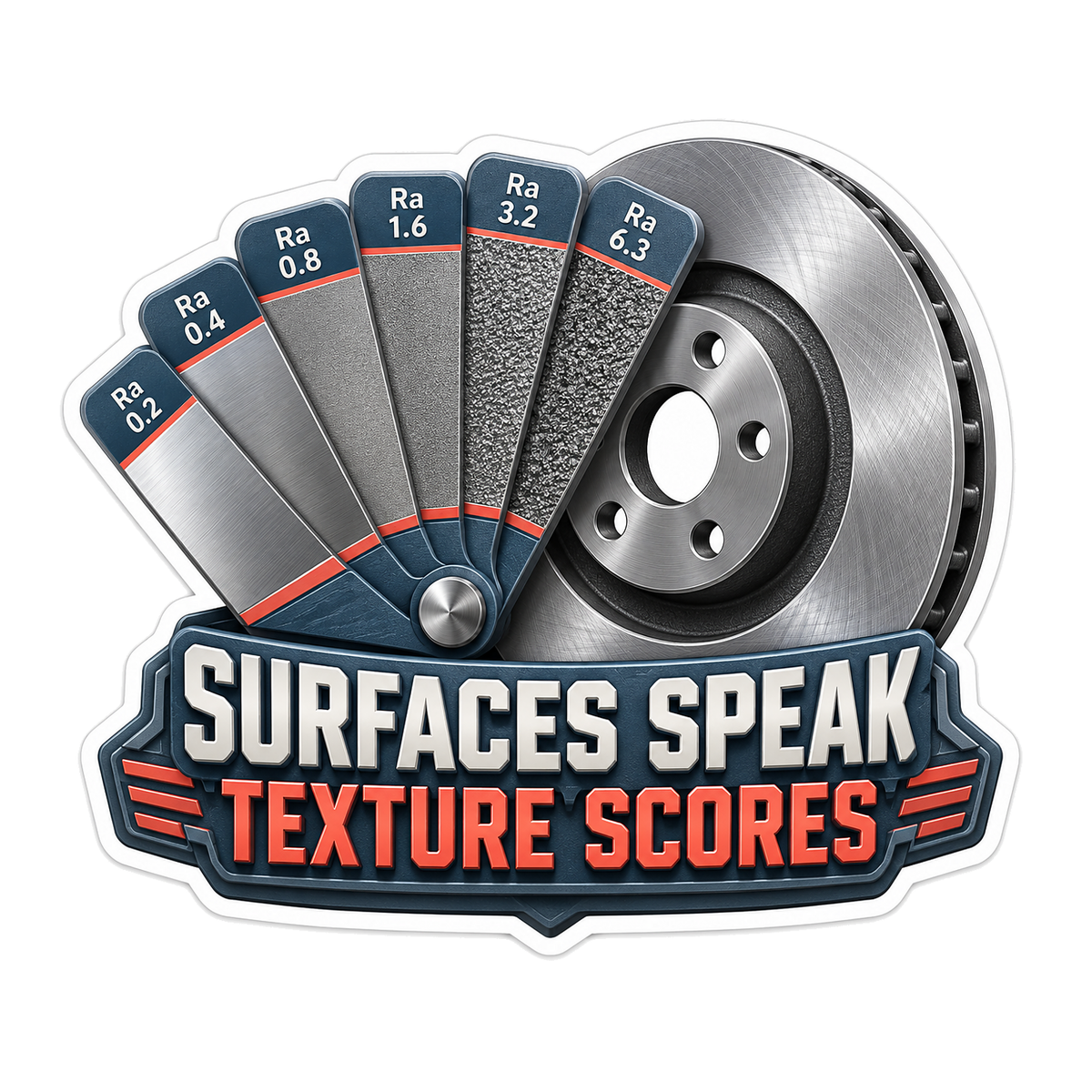Brake Rotor Surface Roughness Comparator Vinyl Sticker Decal