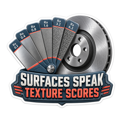 Brake Rotor Surface Roughness Comparator Vinyl Sticker Decal