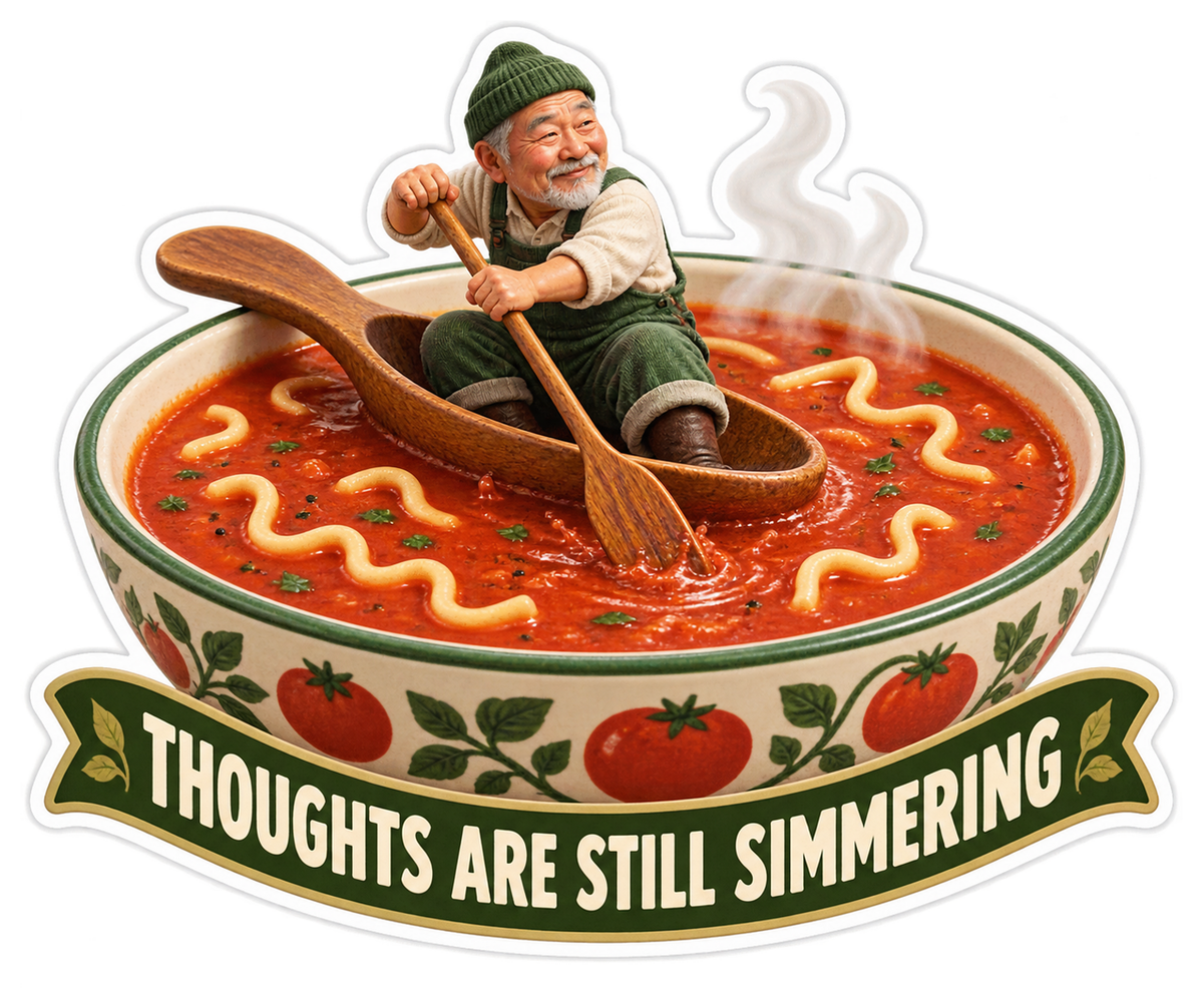 Thoughts Are Still Simmering Soup Canoe Vinyl Sticker Decal