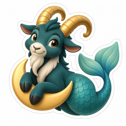 Dark Teal Sea-Goat Vinyl Sticker Decal