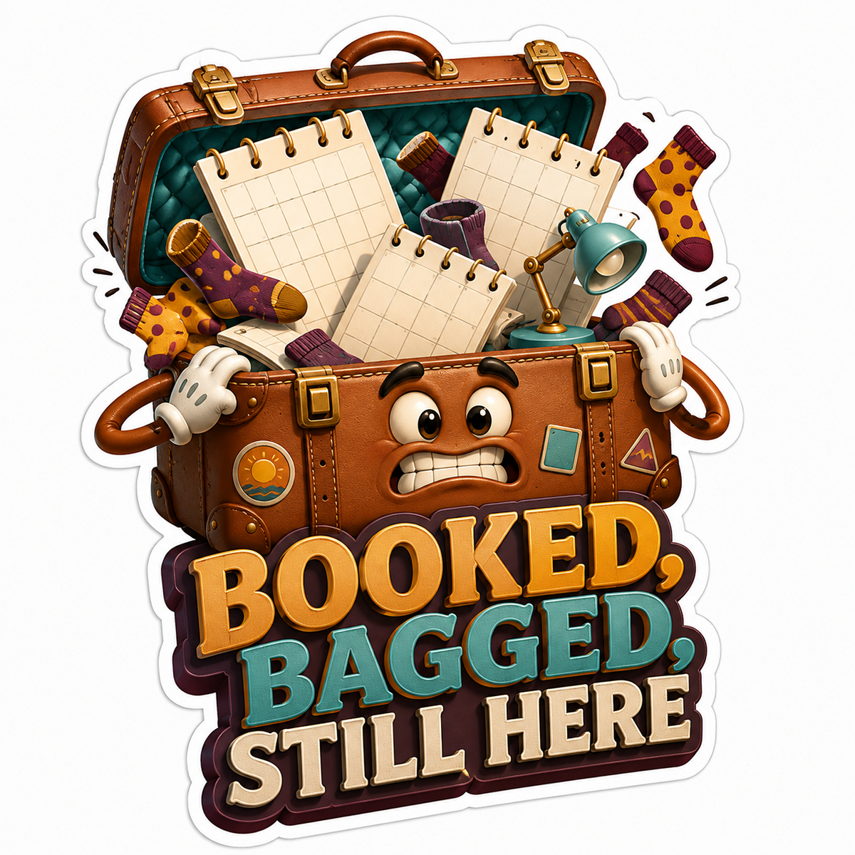 Booked Bagged Suitcase Vinyl Sticker Decal