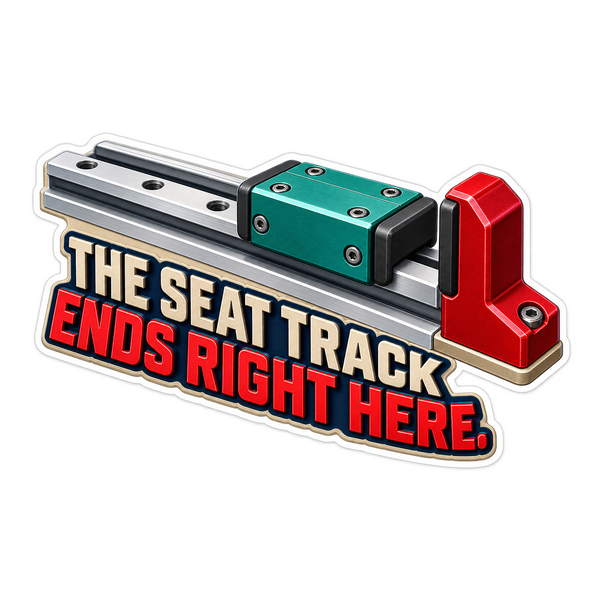 Seat Rail End Stop Vinyl Sticker Decal