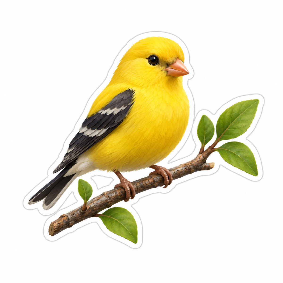 Yellow Finch With -Sized Head Vinyl Sticker Decal