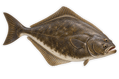 Atlantic Halibut Vinyl Sticker Decal