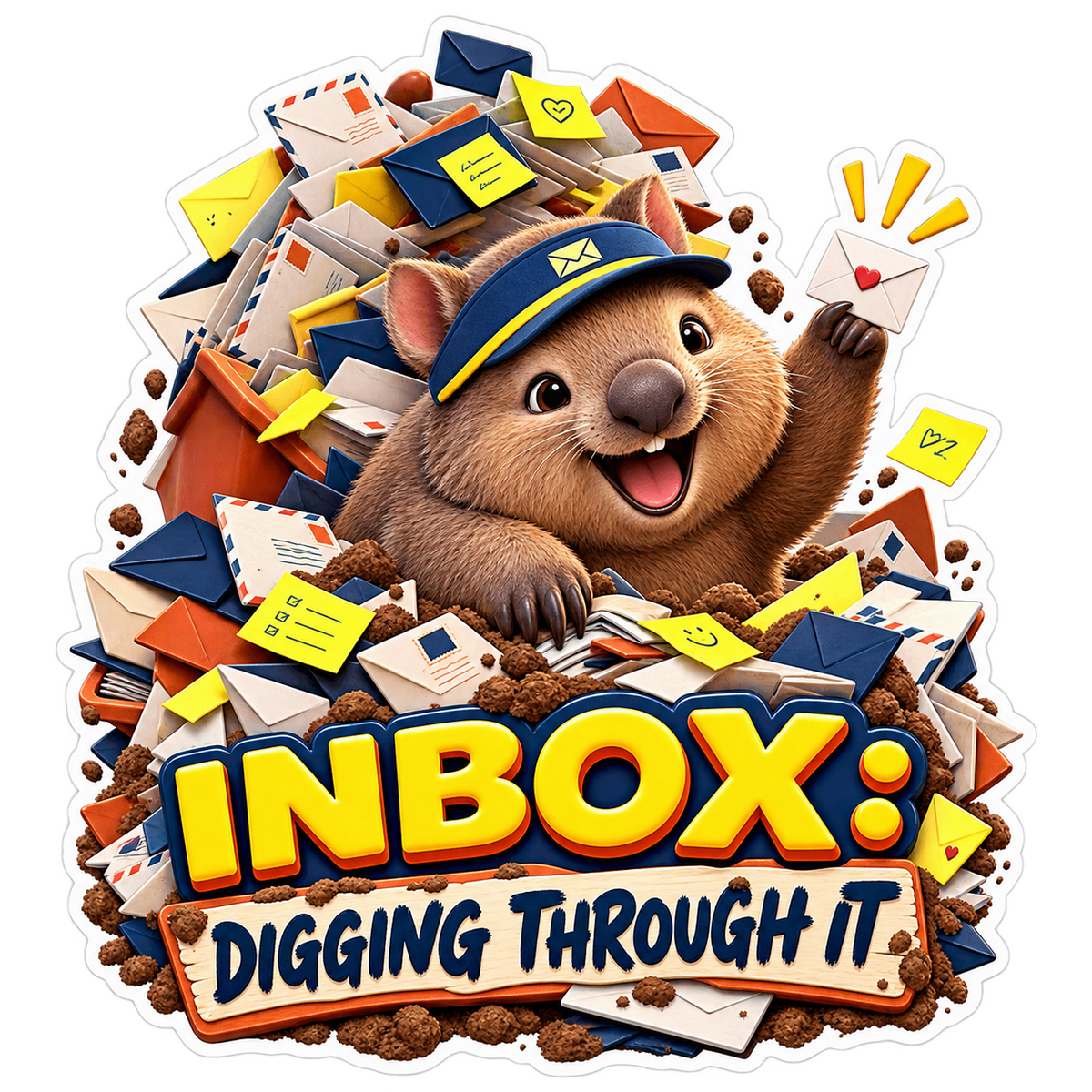 Inbox Wombat Vinyl Sticker Decal