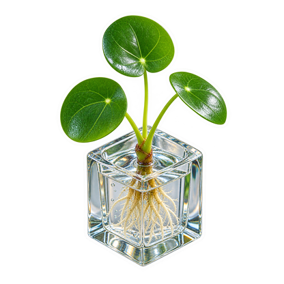 Houseplant Propagation Pilea Clear Cube Vinyl Sticker Decal