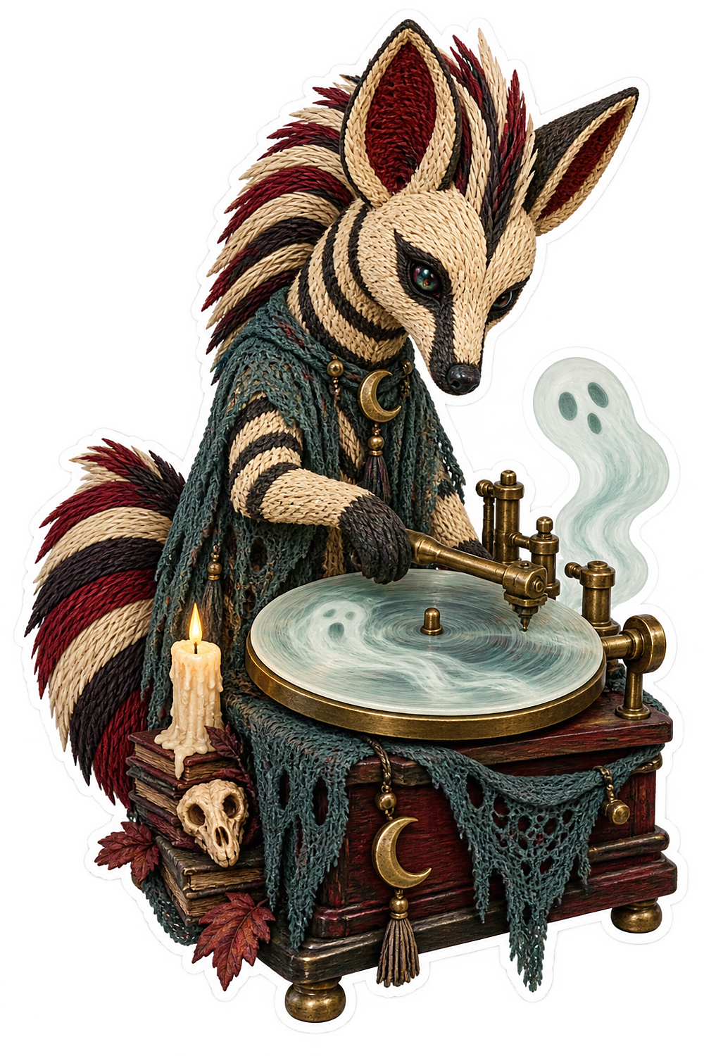 Raffia Aardwolf Phantom Vinyl Record Lathe Cutter Vinyl Sticker Decal
