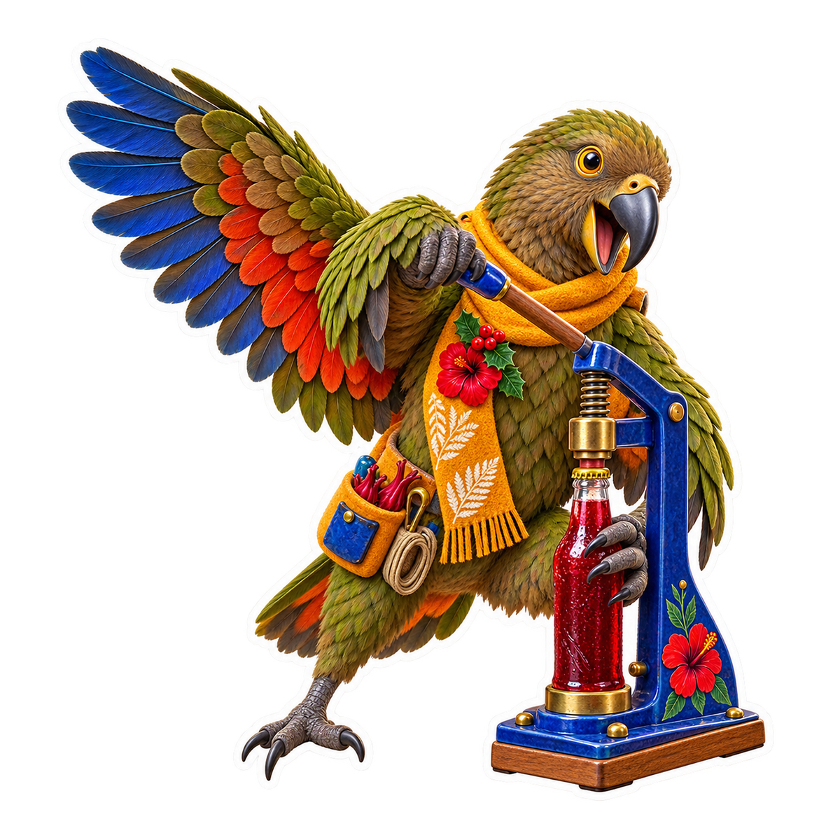 Felted Flax Kea Sorrel Bottle Crown Press Vinyl Sticker Decal