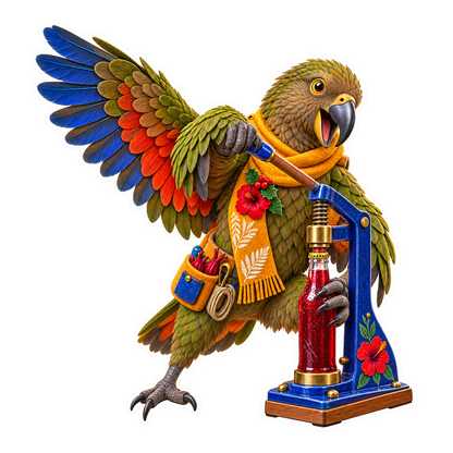 Felted Flax Kea Sorrel Bottle Crown Press Vinyl Sticker Decal