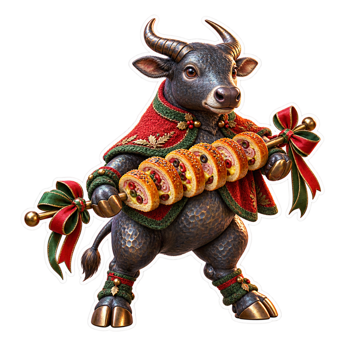 Hammered Tea Tin Anoa Pan De Jamon Ribbon Skewer Vinyl Sticker Decal