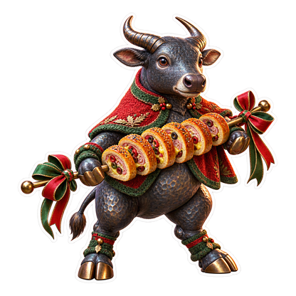 Hammered Tea Tin Anoa Pan De Jamon Ribbon Skewer Vinyl Sticker Decal