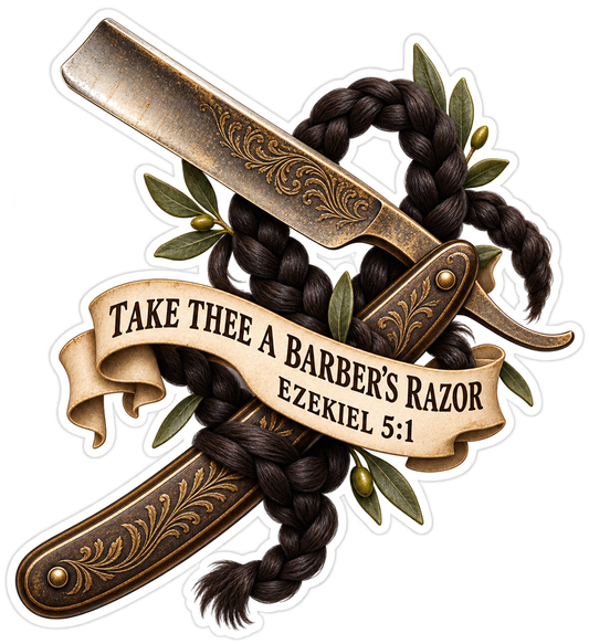 Bible Barbers Razor Ezekiel 5 1 Vinyl Sticker Decal