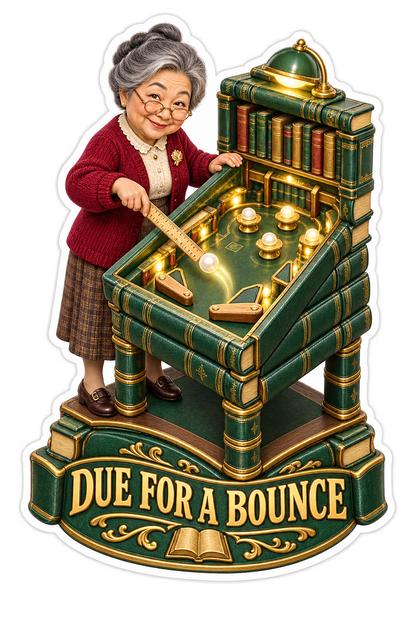 Due for a Bounce Grandma Pinball Vinyl Sticker Decal