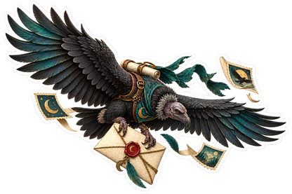 Moon Post Vulture Courier Vinyl Sticker Decal