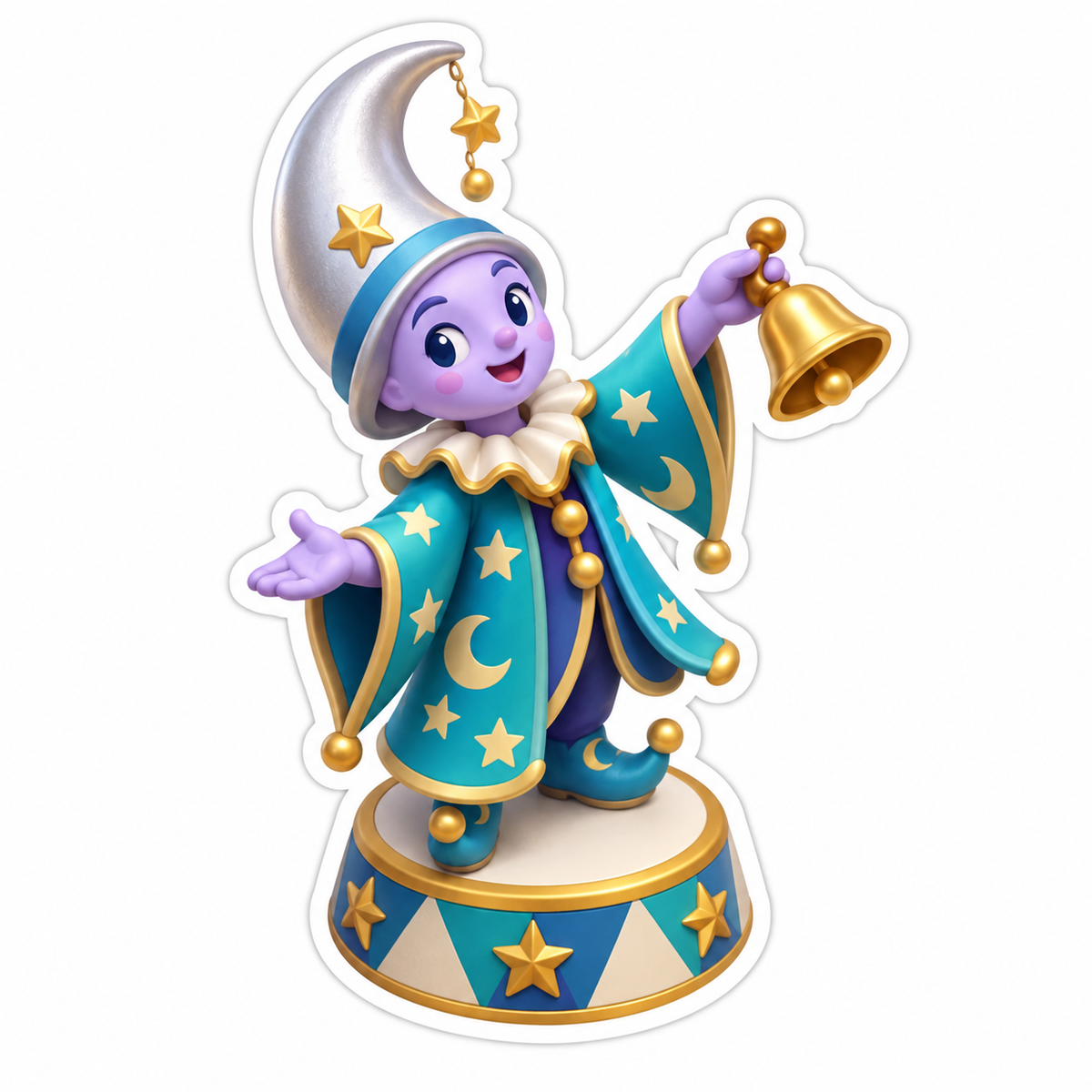 Moon Carnival Performer With Lavender Skin Vinyl Sticker Decal