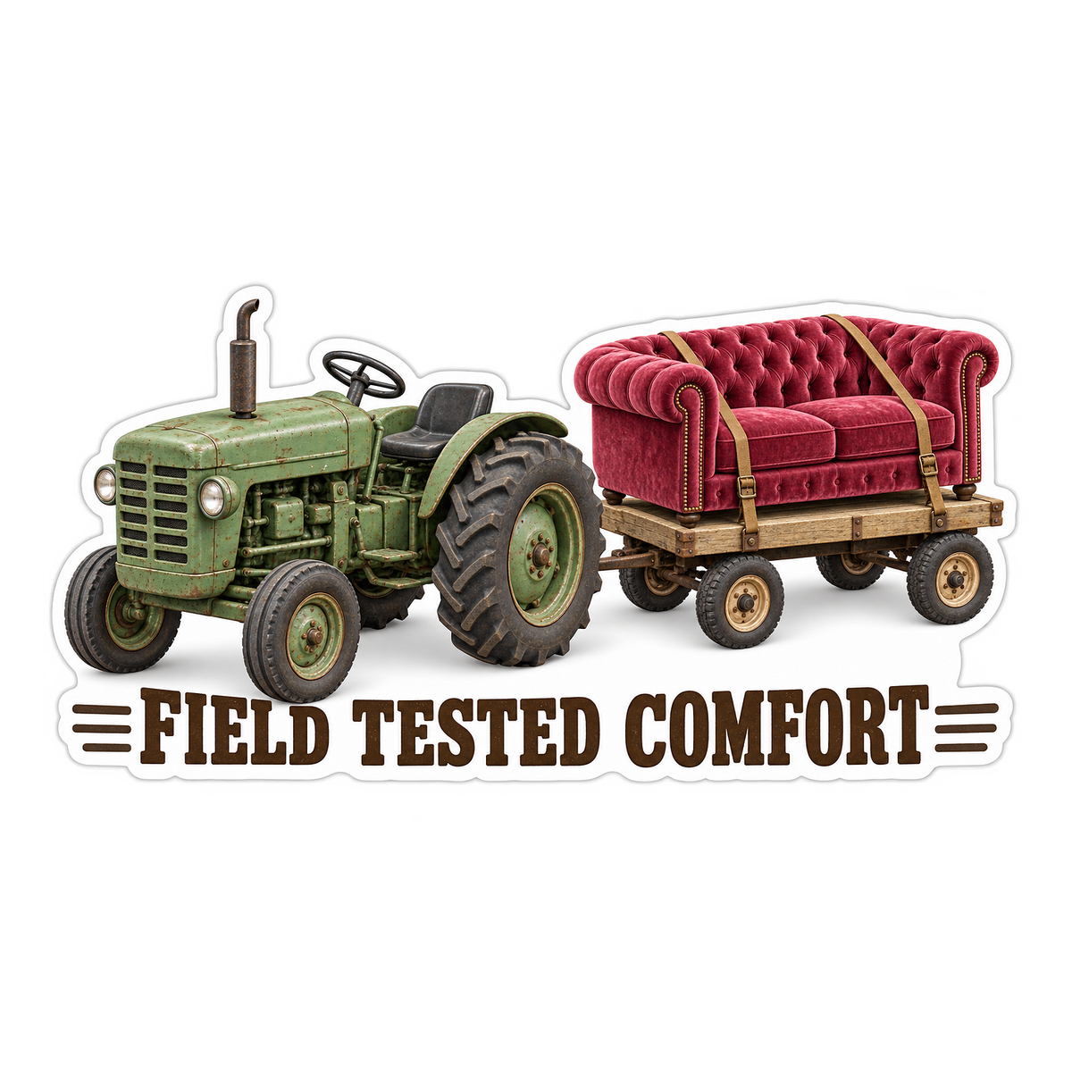 Field Tested Comfort Tractor Vinyl Sticker Decal