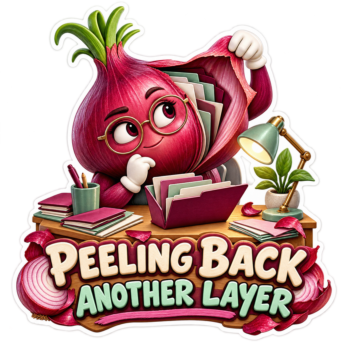 Peeling Layer Onion Vinyl Sticker Decal