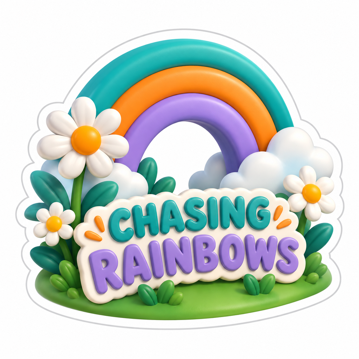 Chasing Rainbows Vinyl Sticker Decal