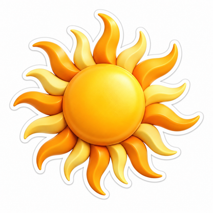 Golden Sun Disk Gold Yellow Vinyl Sticker Decal