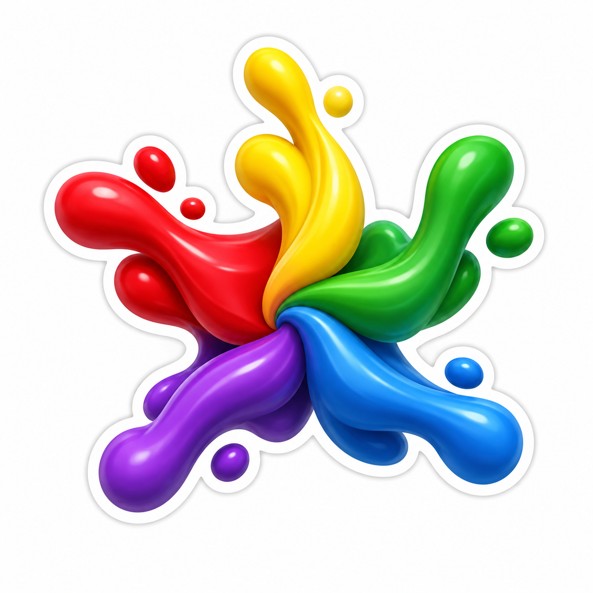Rainbow Paint Ribbon Starburst Vinyl Sticker Decal
