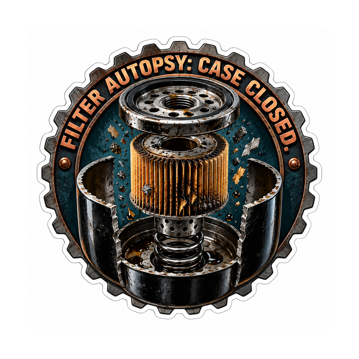Oil Filter Inspection Cutter Vinyl Sticker Decal