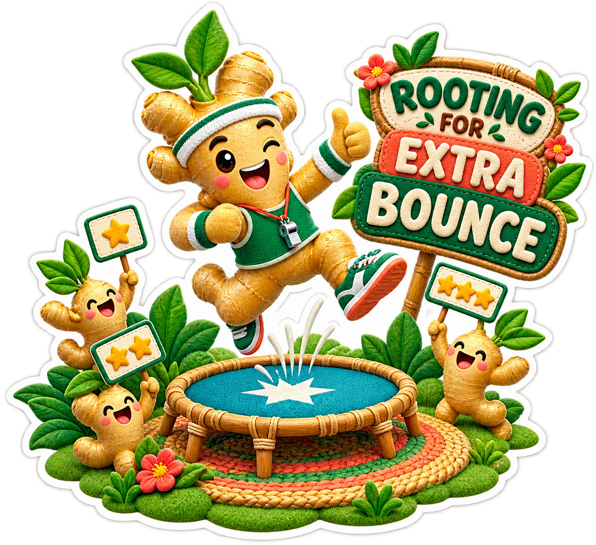 Rooting for Extra Bounce Sprout Trampoline Vinyl Sticker Decal