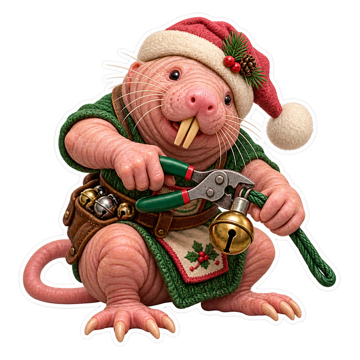 Clay Naked Mole Rat Tree Skirt Weight Crimper Vinyl Sticker Decal