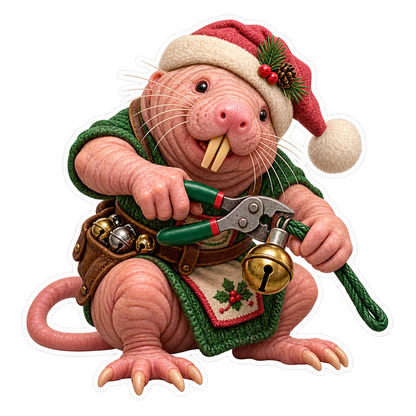 Clay Naked Mole Rat Tree Skirt Weight Crimper Vinyl Sticker Decal