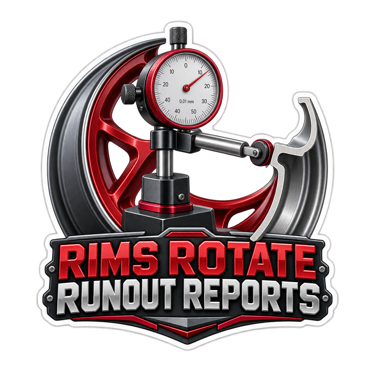 Wheel Rim Bead Seat Radial Gauge Vinyl Sticker Decal