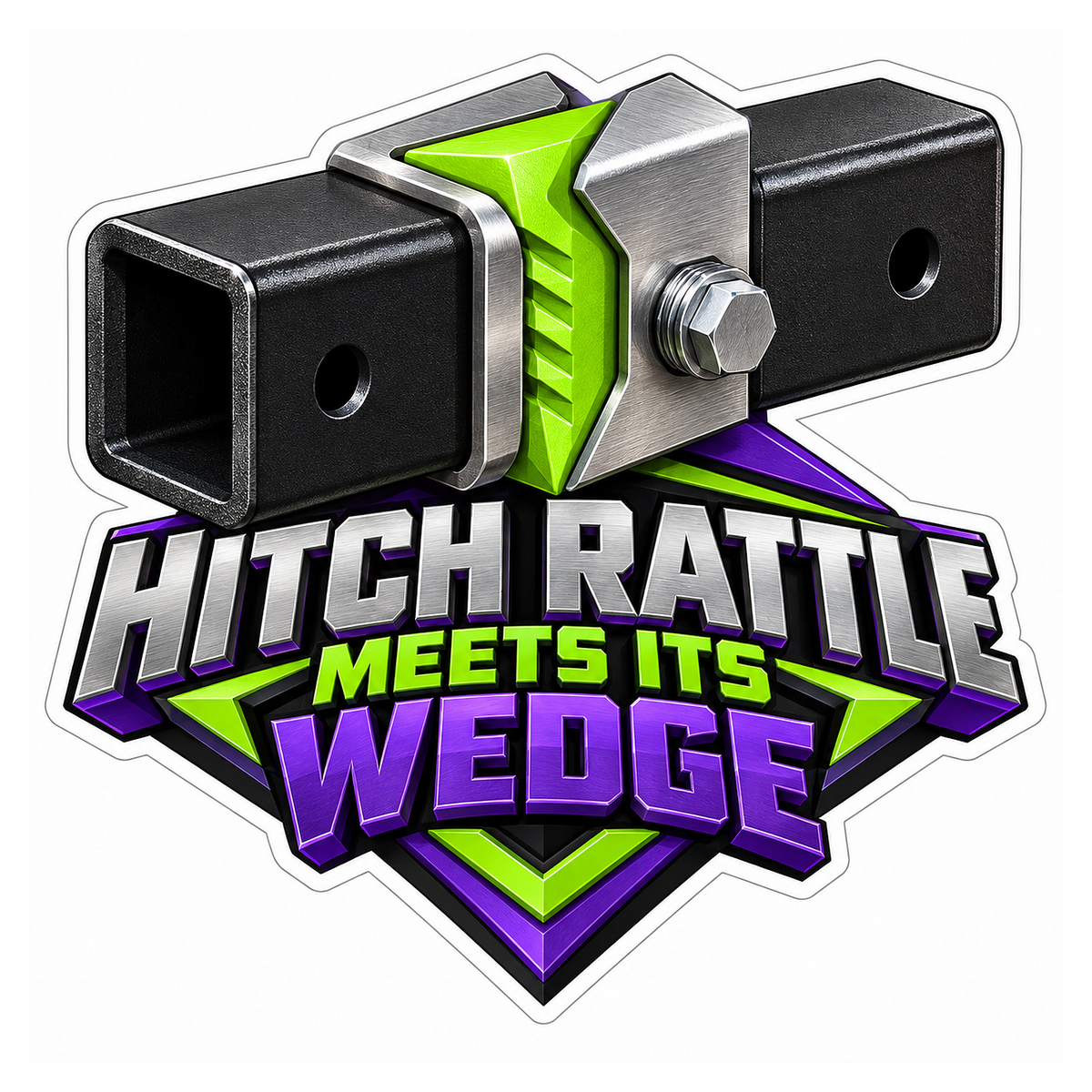 Trailer Hitch Anti Rattle Wedge Vinyl Sticker Decal