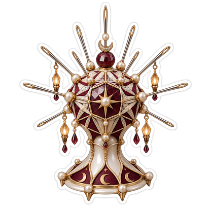 Pearl Long Needle Magnetic Parking Spire Vinyl Sticker Decal