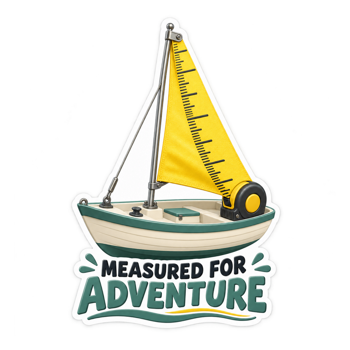 Measured For Adventure Sailboat Vinyl Sticker Decal