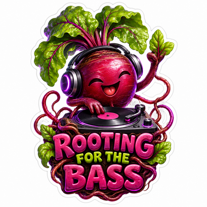 Rooting for the Bass Beet Headphones Vinyl Sticker Decal