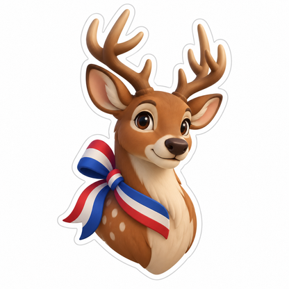 Gentle Brown Antlered Deer Bust Vinyl Sticker Decal