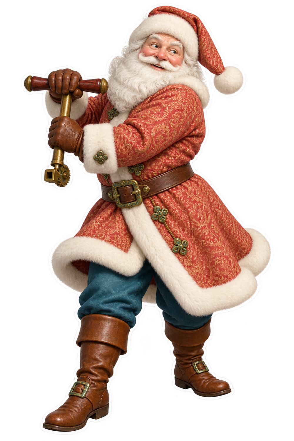 Santa Antique Brass Bookbinders Plough Key Vinyl Sticker Decal