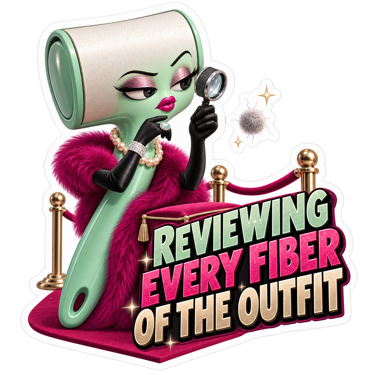 Lint Roller Fashion Critic Vinyl Sticker Decal