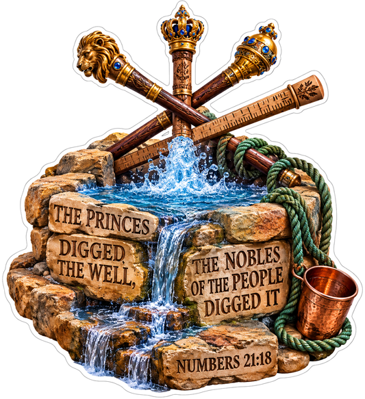 Bible Princes Dug Well Numbers 21 18 Vinyl Sticker Decal