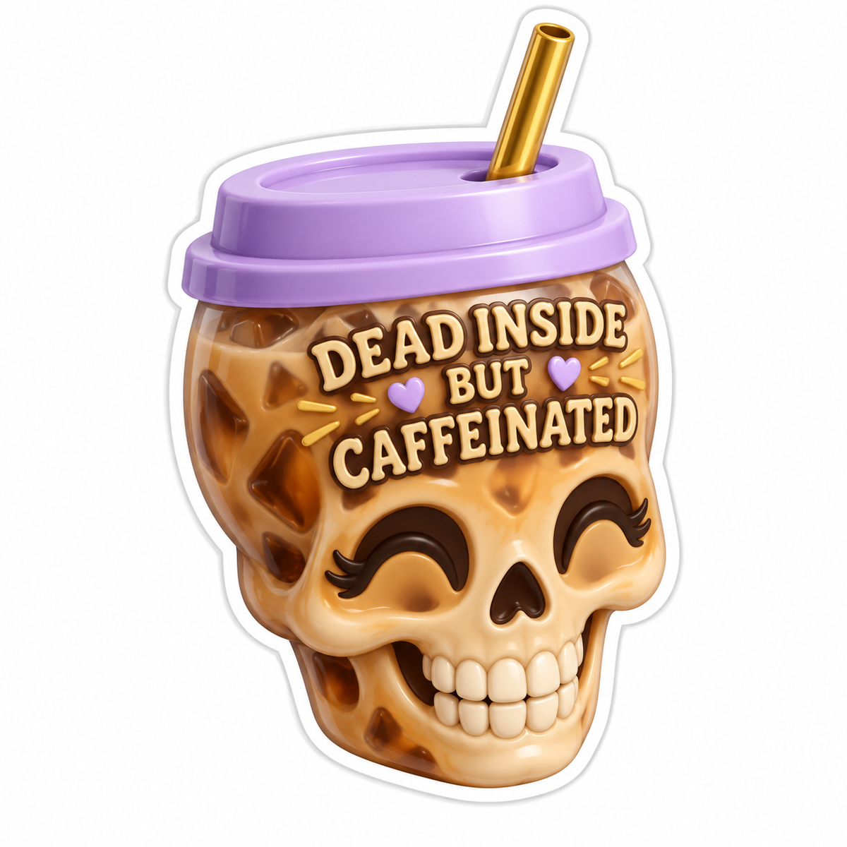 Dead Inside But Caffeinated Vinyl Sticker Decal