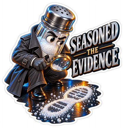 Seasoned Evidence Salt Shaker Detective Vinyl Sticker Decal