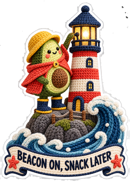 Beacon On Snack Later Avocado Lighthouse Vinyl Sticker Decal