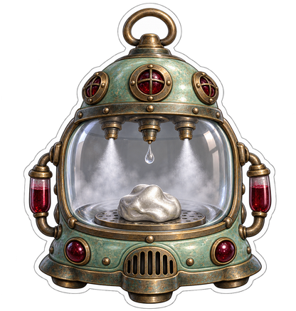 Clay Maker Smoky Glass Hydration Mist Chamber Vinyl Sticker Decal