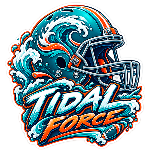 Tidal Force Ocean Wave Football Helmet Vinyl Sticker Decal