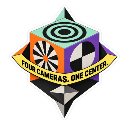 Surround View Optical Alignment Cube Vinyl Sticker Decal