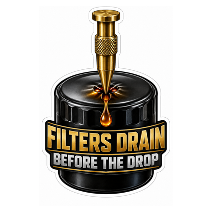 Oil Filter Drain Punch Vinyl Sticker Decal