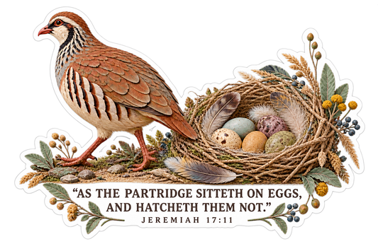 Bible Partridge Eggs Jeremiah 17 11 Vinyl Sticker Decal